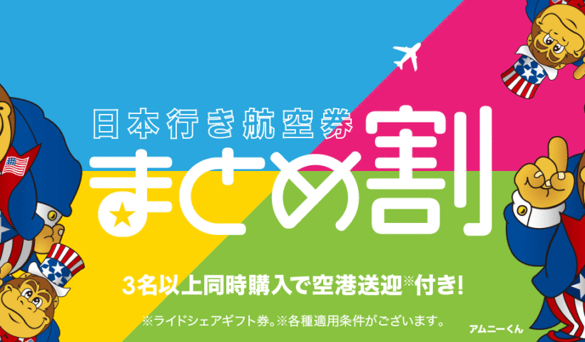 アムネット✈ 日本行き航空券まとめ割 始めました！