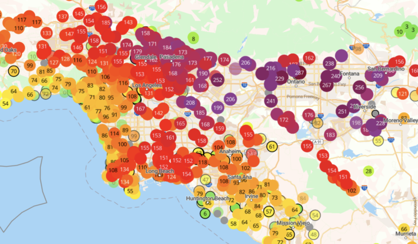 花火による大気汚染がロサンゼルス地域で危険レベルに達する（7/5）