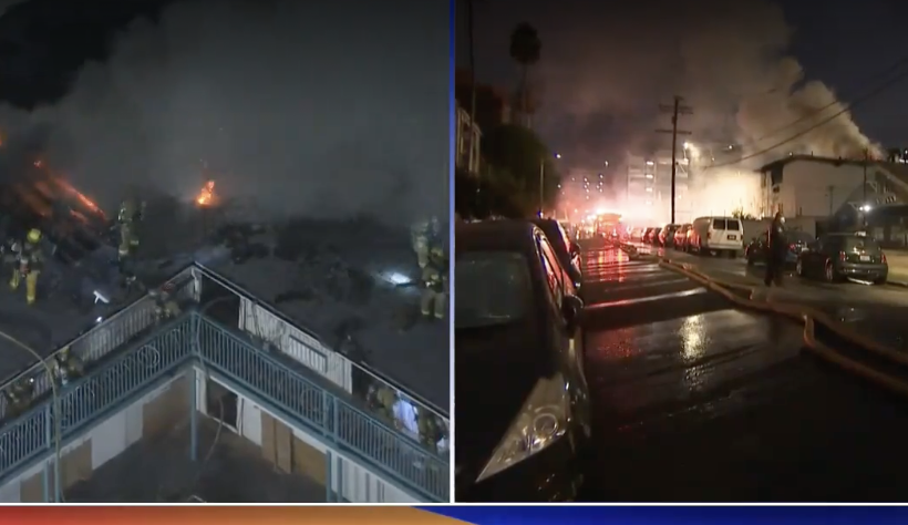 イースト・ハリウッドで廃墟ホテルが炎上（10/23）