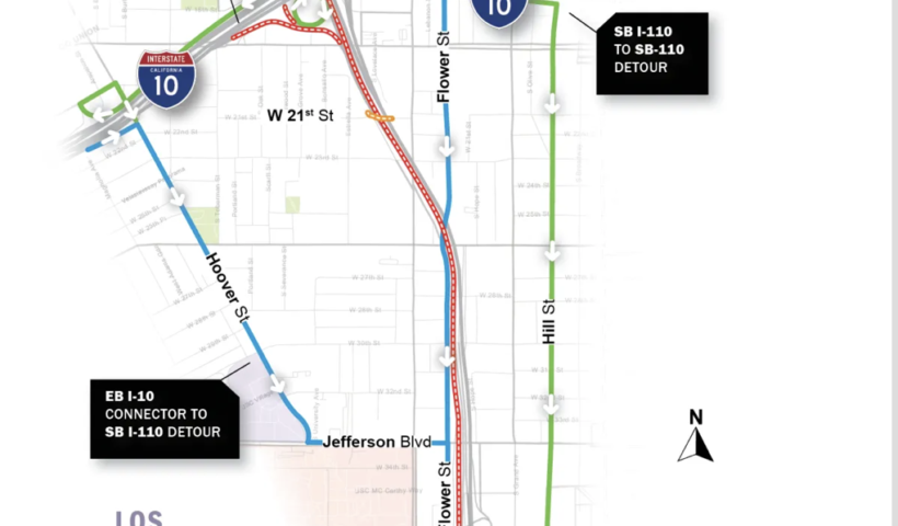 今週末、フリーウェイ110号線が夜間閉鎖予定　通行止め区間マップはこちら（1/26）