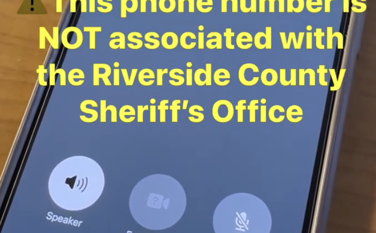 リバーサイド郡保安官事務所「法執行機関」を装う詐欺電話について警告　※実際の詐欺電話の動画はこちら（1/29）