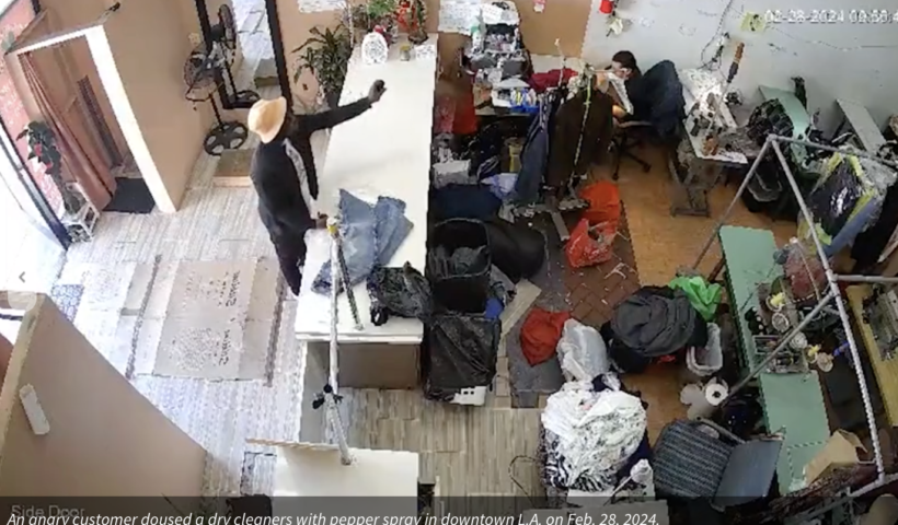 クリーニングで客が激怒　ペッパースプレー店員に噴射　ダウンタウンロサンゼルス（3/1）