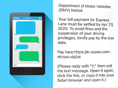 カリフォルニア州民に届く「通行料金テキストメッセージ詐欺」当局が警告（4/30）