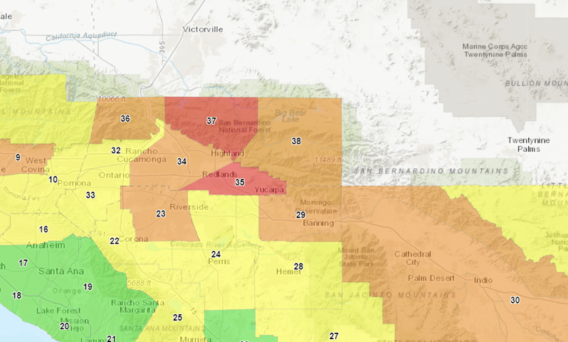 南カリフォルニアの複数の地域で大気汚染が予想（8/18）