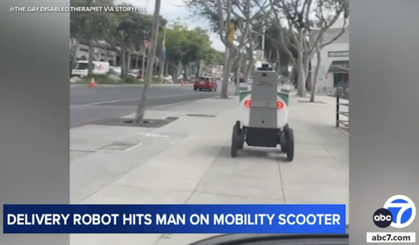 宅配用ロボットが事故　電動車椅子の脳性麻痺男性と衝突　ウェストハリウッド（9/22）