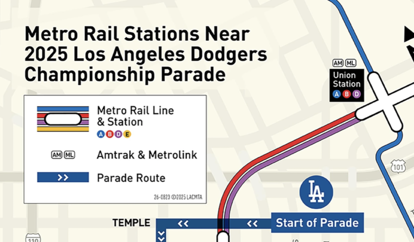 ドジャース優勝パレードのため、午前2時からファンが集合　市当局「公共機関メトロを利用して」（11/3）
