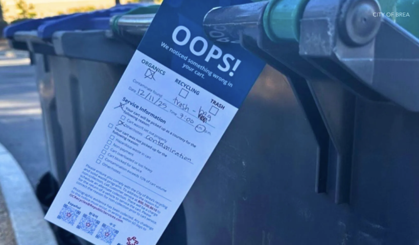 「ゴミの分別を徹底して！」違反については罰金も　市職員が警告タグ貼り付け　オレンジ郡ブレア（12/12）