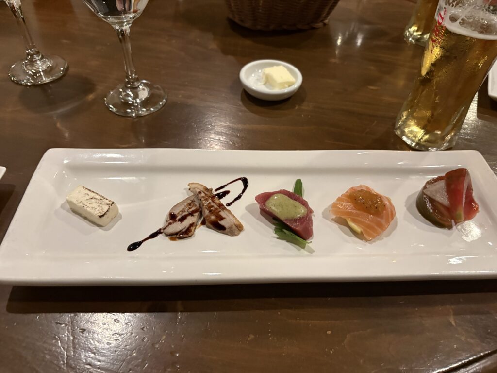 WA Dining SUYA おまかせコースの前菜5種 Five Bites